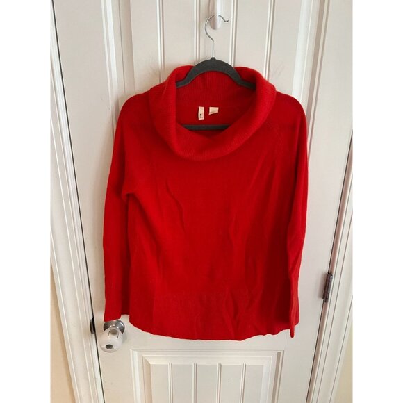 Anthropologie Moth Red‎ Cashmere Turtleneck Sweater Size M - Picture 1 of 5